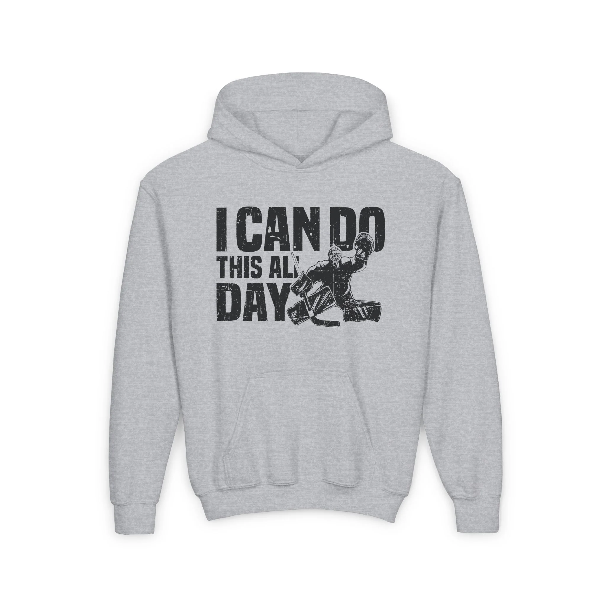 Funny Kids Hockey Hoodie - I Can Do This All Day Kids Hockey Hoodie - Image 3