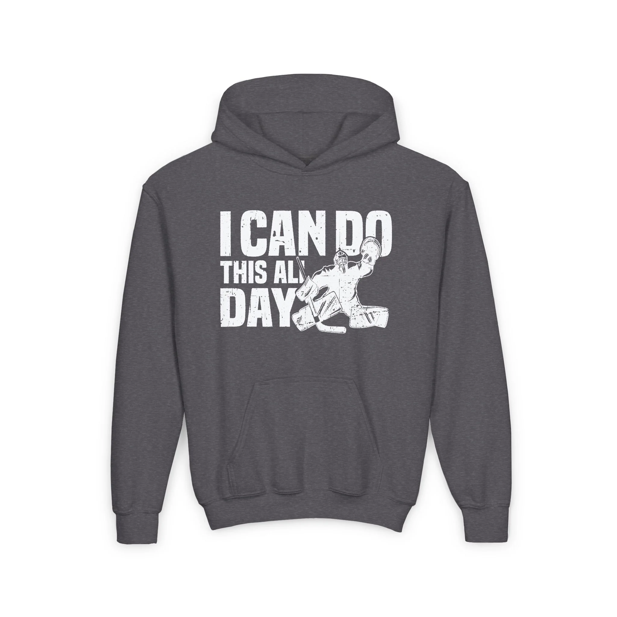 Funny Kids Hockey Hoodie - I Can Do This All Day Kids Hockey Hoodie - Image 4