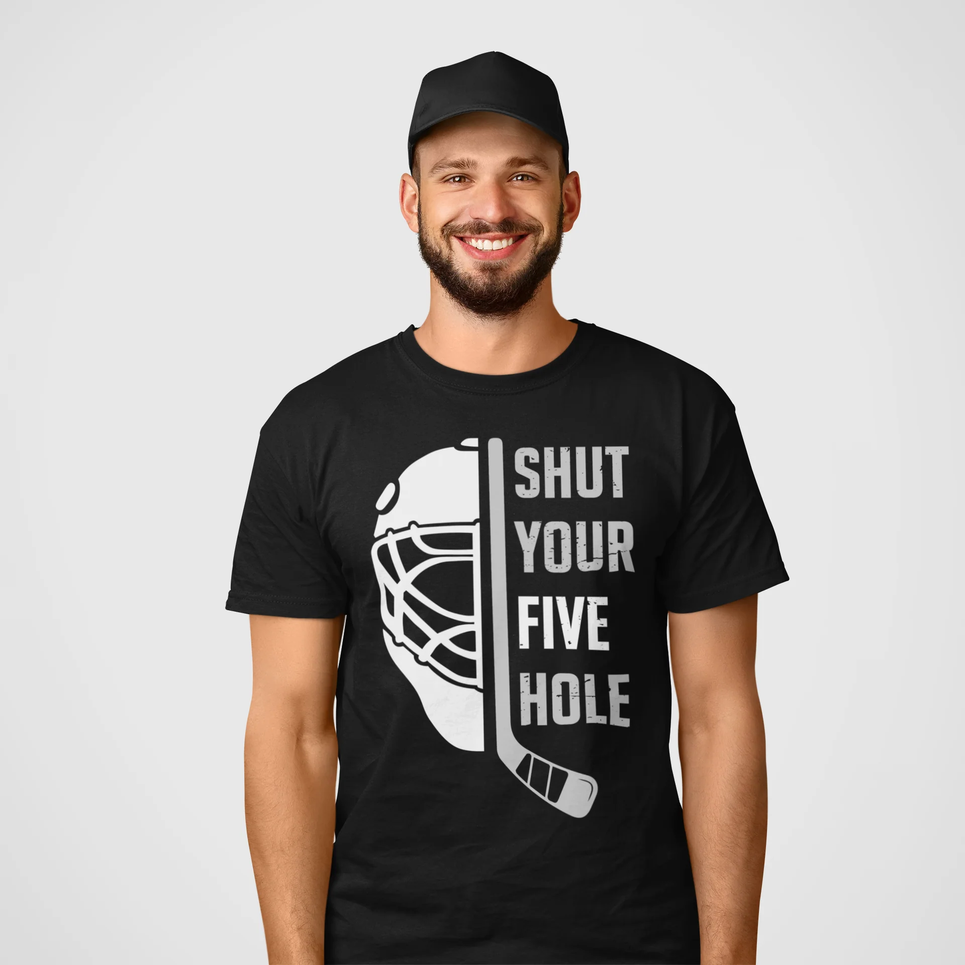Funny Hockey T-Shirt - Shut Your Five Hole Unisex Hockey Shirt - Image 4