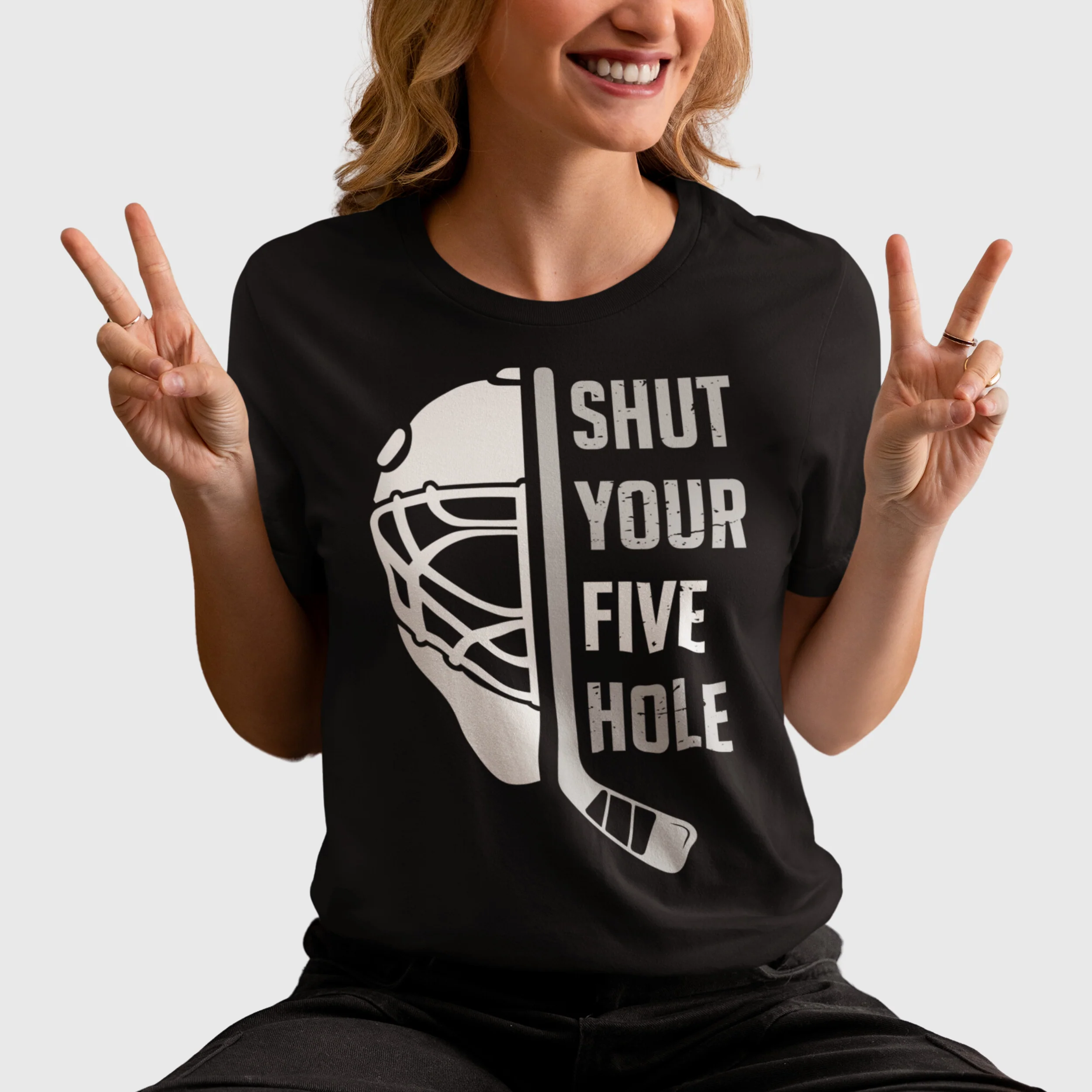 Funny Hockey T-Shirt - Shut Your Five Hole Unisex Hockey Shirt - Image 6