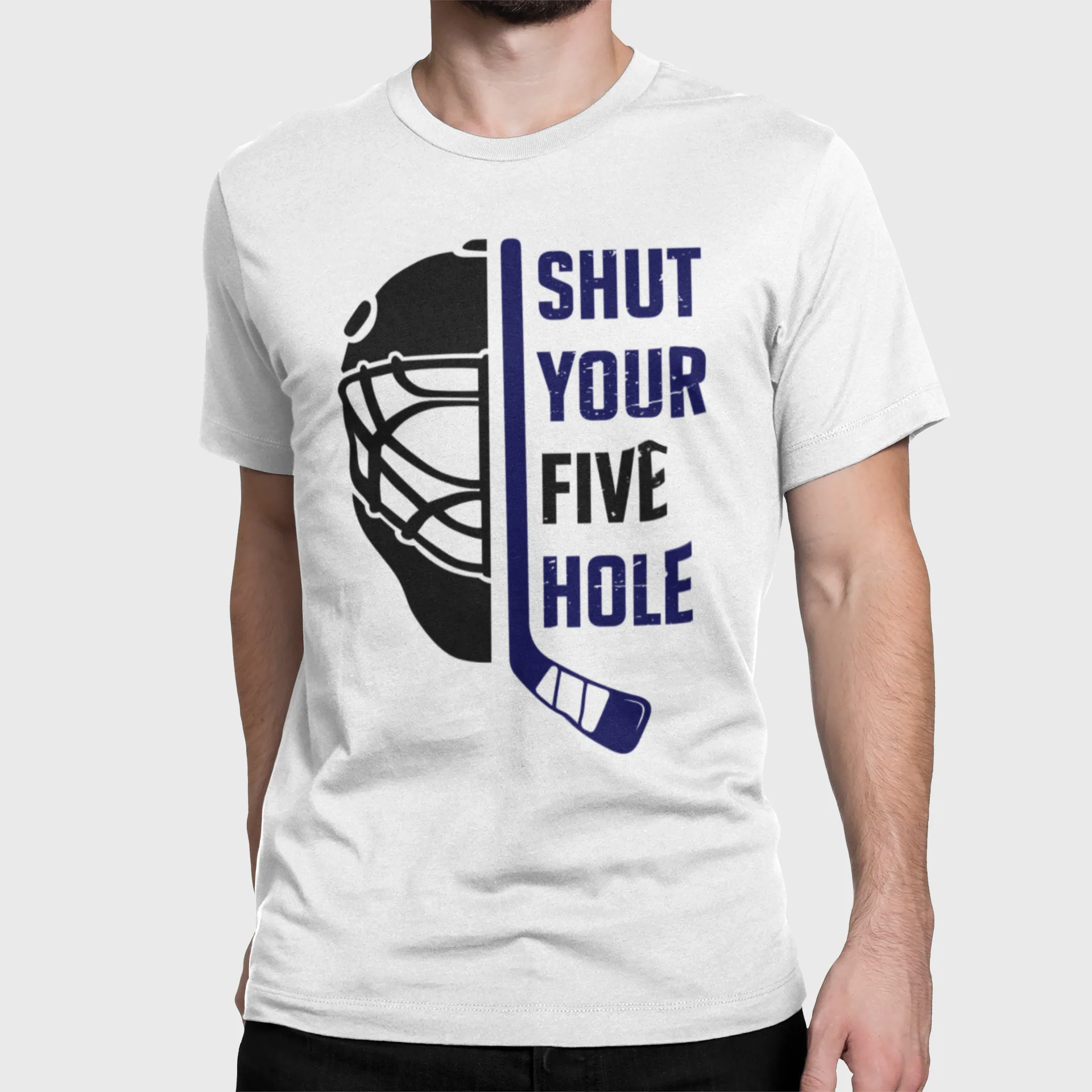 Funny Hockey T-Shirt - Shut Your Five Hole Unisex Hockey Shirt - Image 9