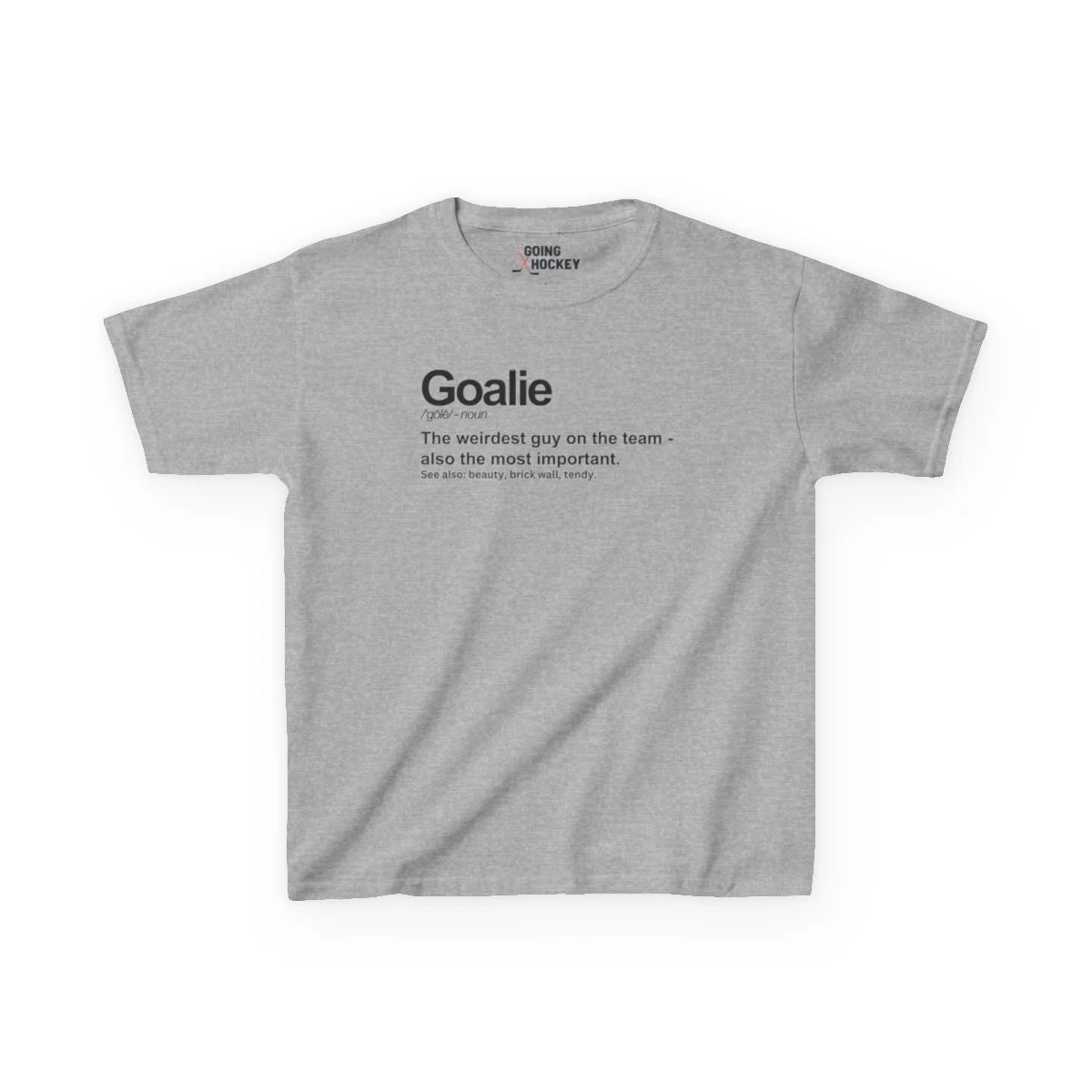 Funny Kids Hockey T-Shirt - Goalie Definition Kids Hockey Shirt - Image 3
