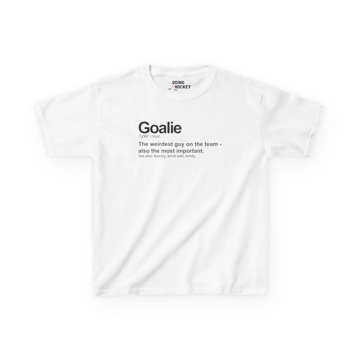 Funny Kids Hockey T-Shirt - Goalie Definition Kids Hockey Shirt - Image 5