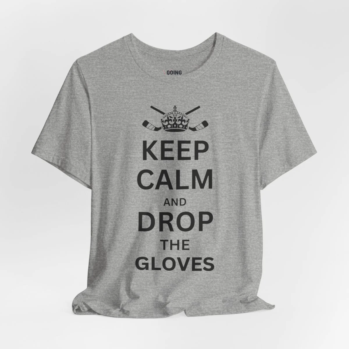 Funny Hockey T-Shirt - Keep Calm And Drop The Gloves Unisex Hockey Shirt - Image 3