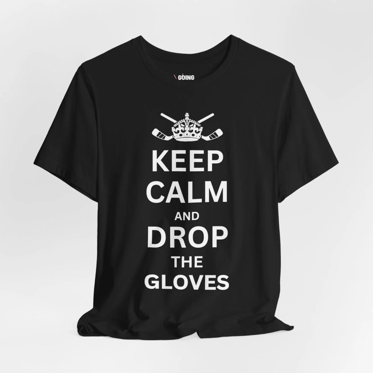 Funny Hockey T-Shirt - Keep Calm And Drop The Gloves Unisex Hockey Shirt - Image 4