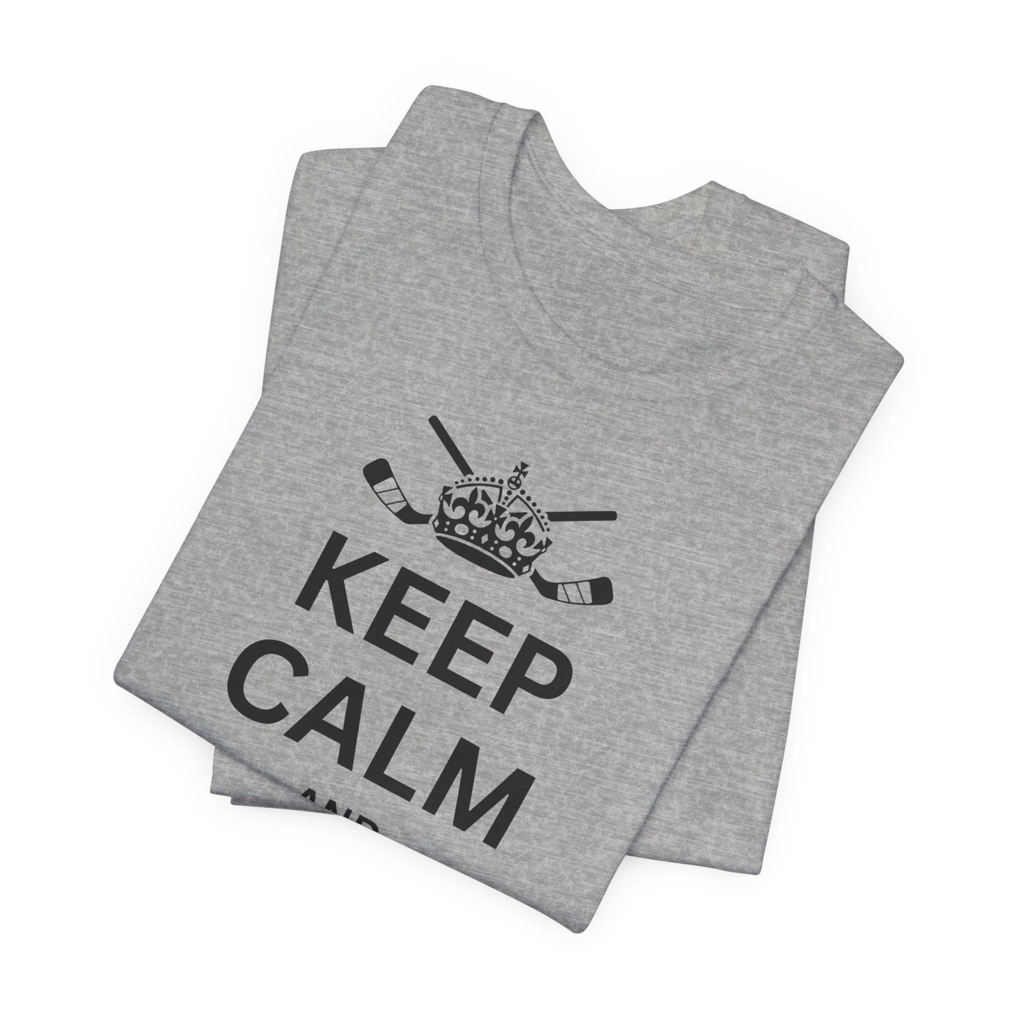 Funny Hockey T-Shirt - Keep Calm And Drop The Gloves Unisex Hockey Shirt - Image 8