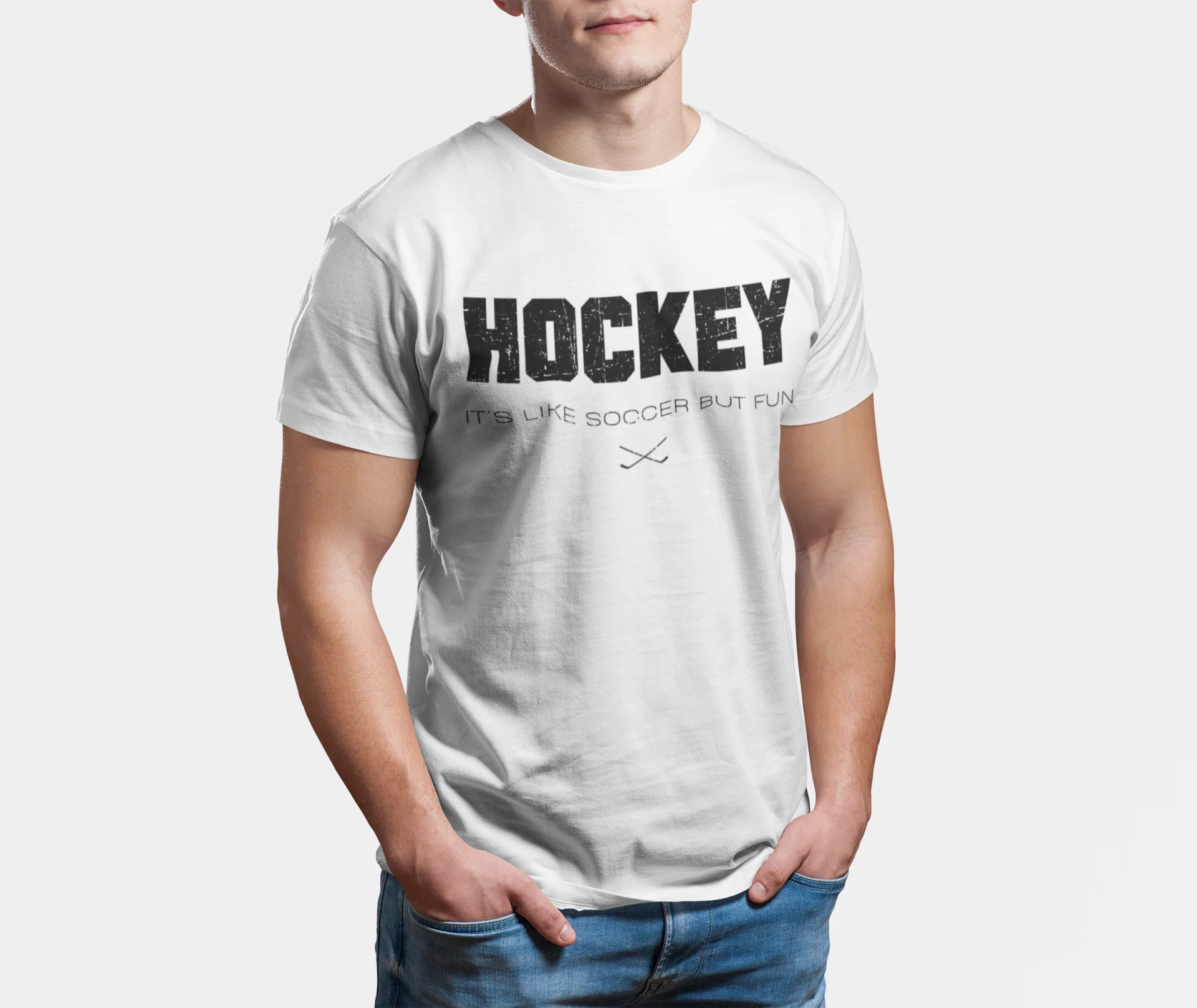 Funny Hockey T-Shirt - It's Like Soccer But Fun Unisex Hockey Shirt - Image 11