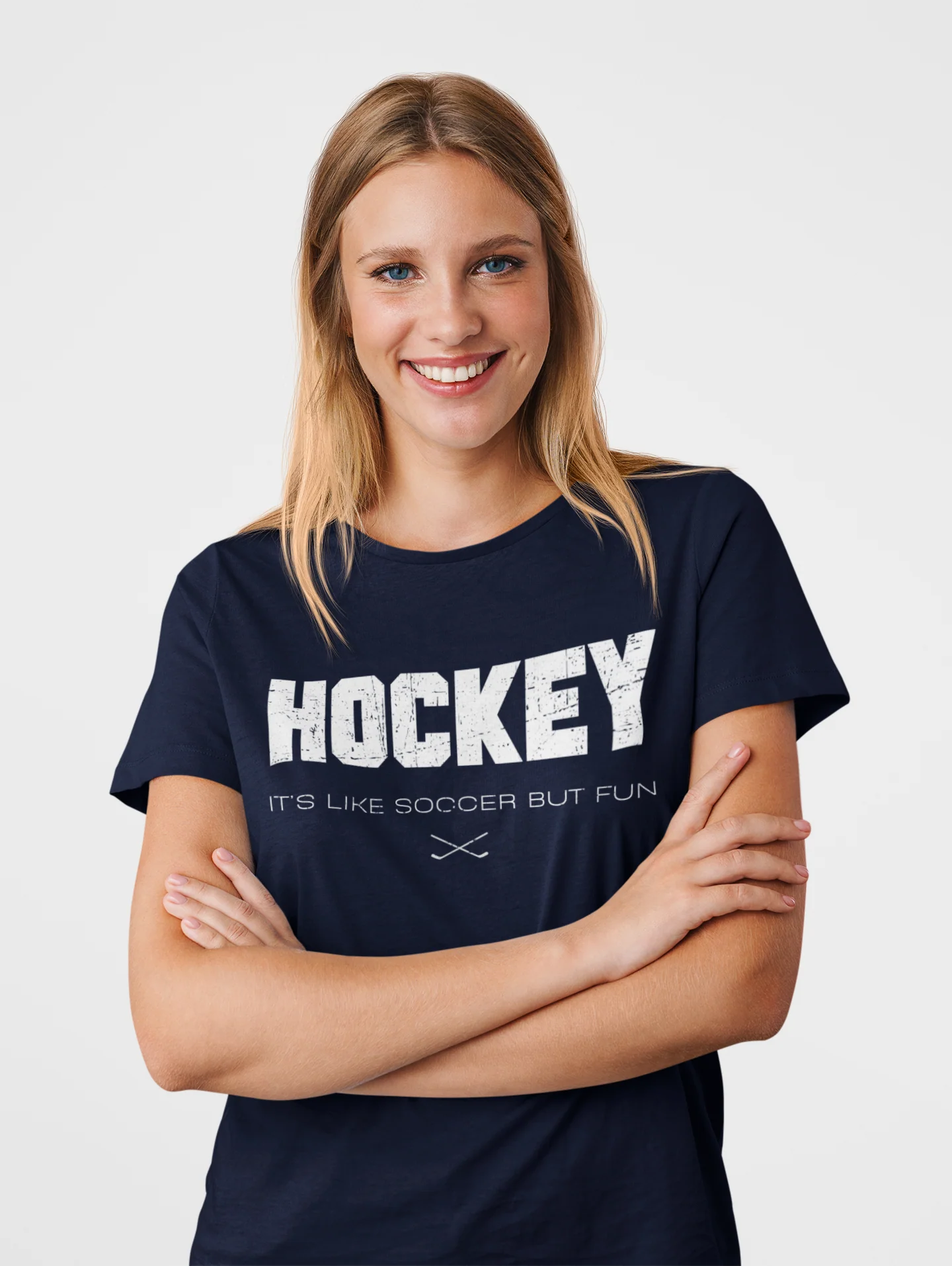 Funny Hockey T-Shirt - It's Like Soccer But Fun Unisex Hockey Shirt - Image 9