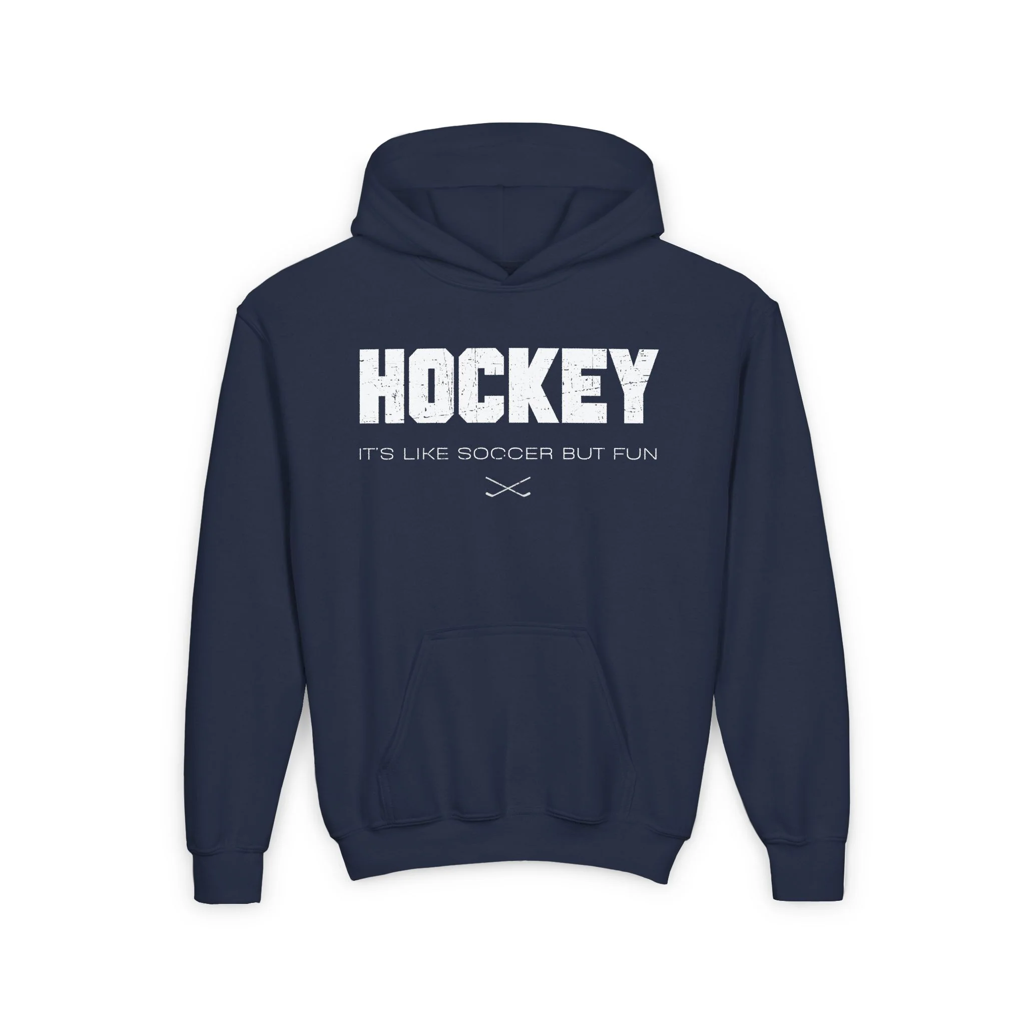 Funny Kids Hockey Hoodie - It's Like Soccer But Fun Kids Hockey Hoodie - Image 3