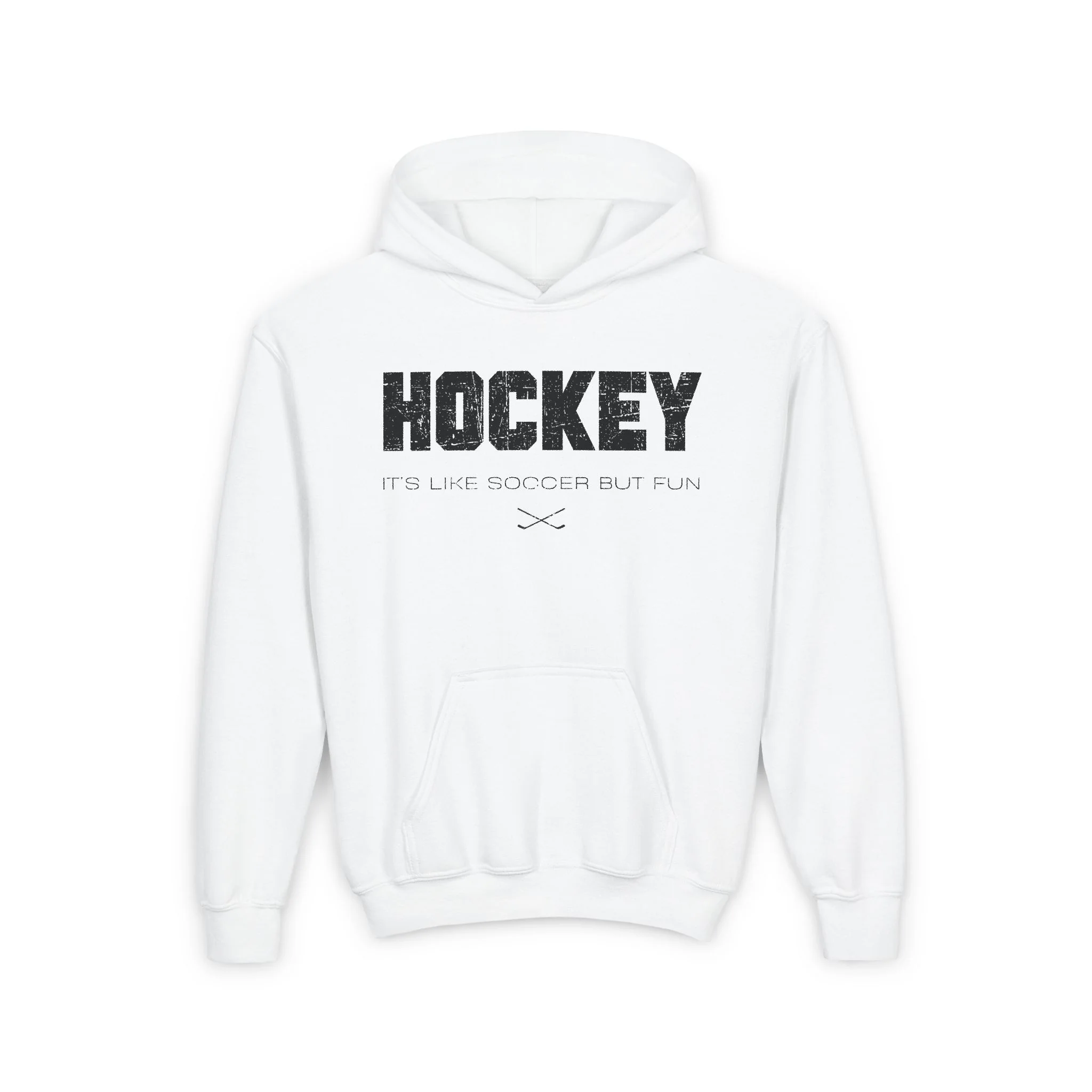 Funny Kids Hockey Hoodie - It's Like Soccer But Fun Kids Hockey Hoodie - Image 4