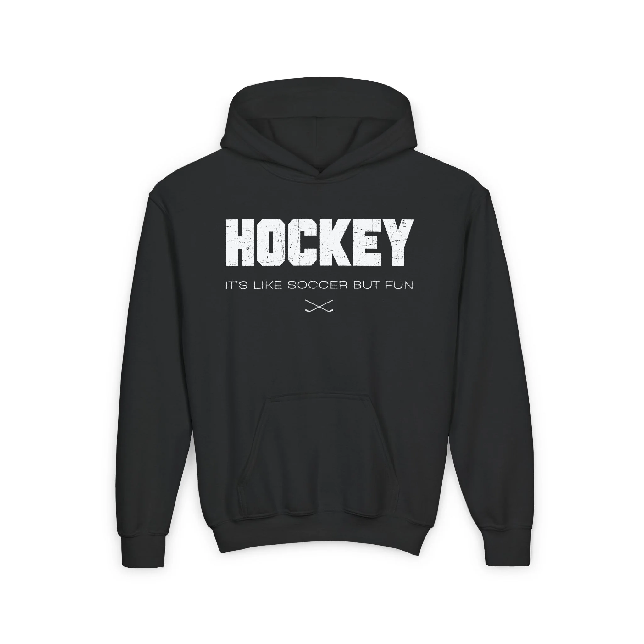 Funny Kids Hockey Hoodie - It's Like Soccer But Fun Kids Hockey Hoodie - Image 5