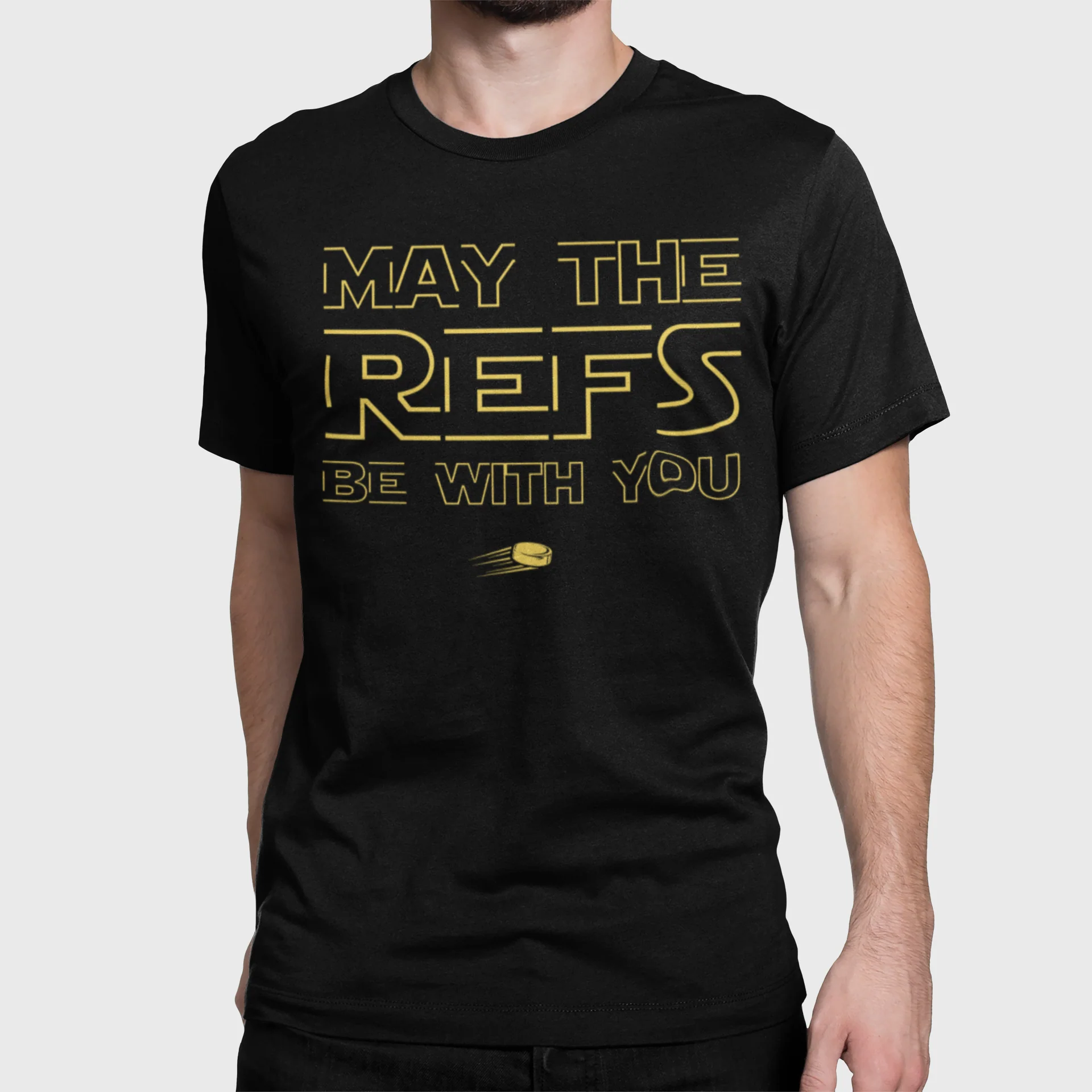 Funny Hockey T-Shirt - May The Refs Be With You Unisex Hockey Shirt - Image 3