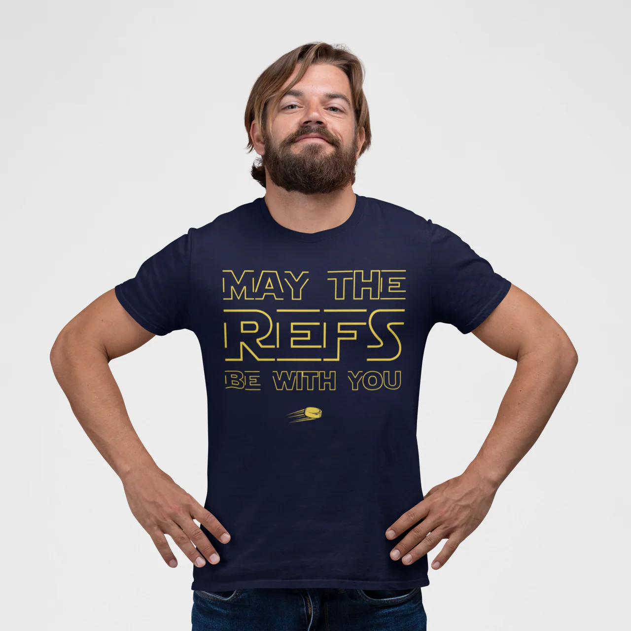 Funny Hockey T-Shirt - May The Refs Be With You Unisex Hockey Shirt - Image 5