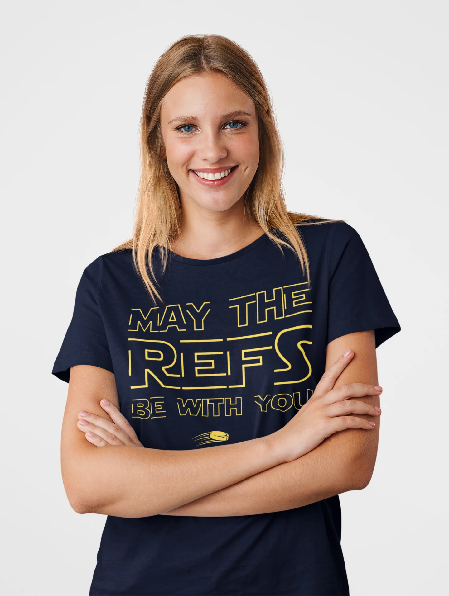 Funny Hockey T-Shirt - May The Refs Be With You Unisex Hockey Shirt - Image 6