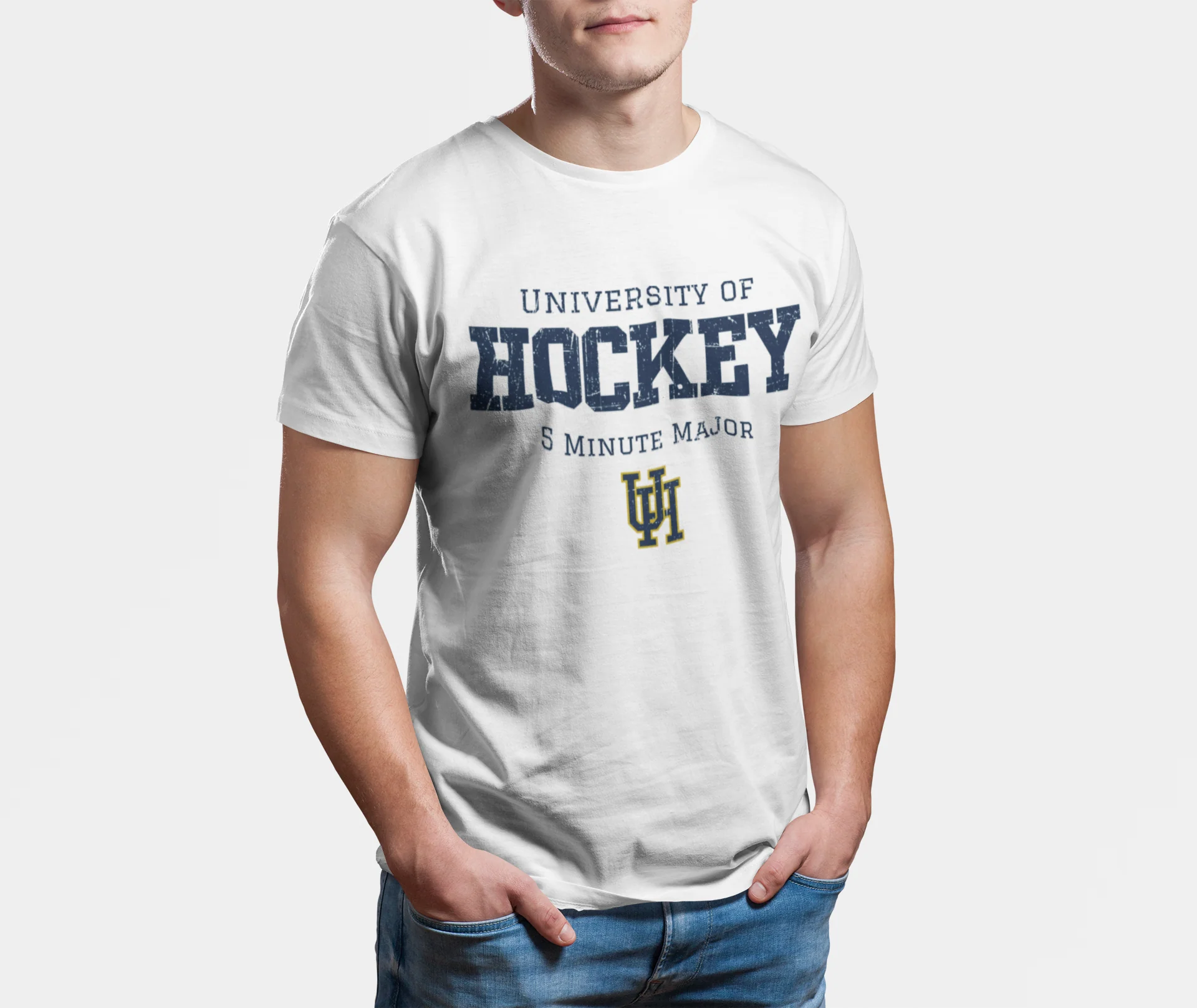Funny Hockey T-Shirt - University Of Hockey 5 Minute Major Unisex Hockey Shirt - Image 10