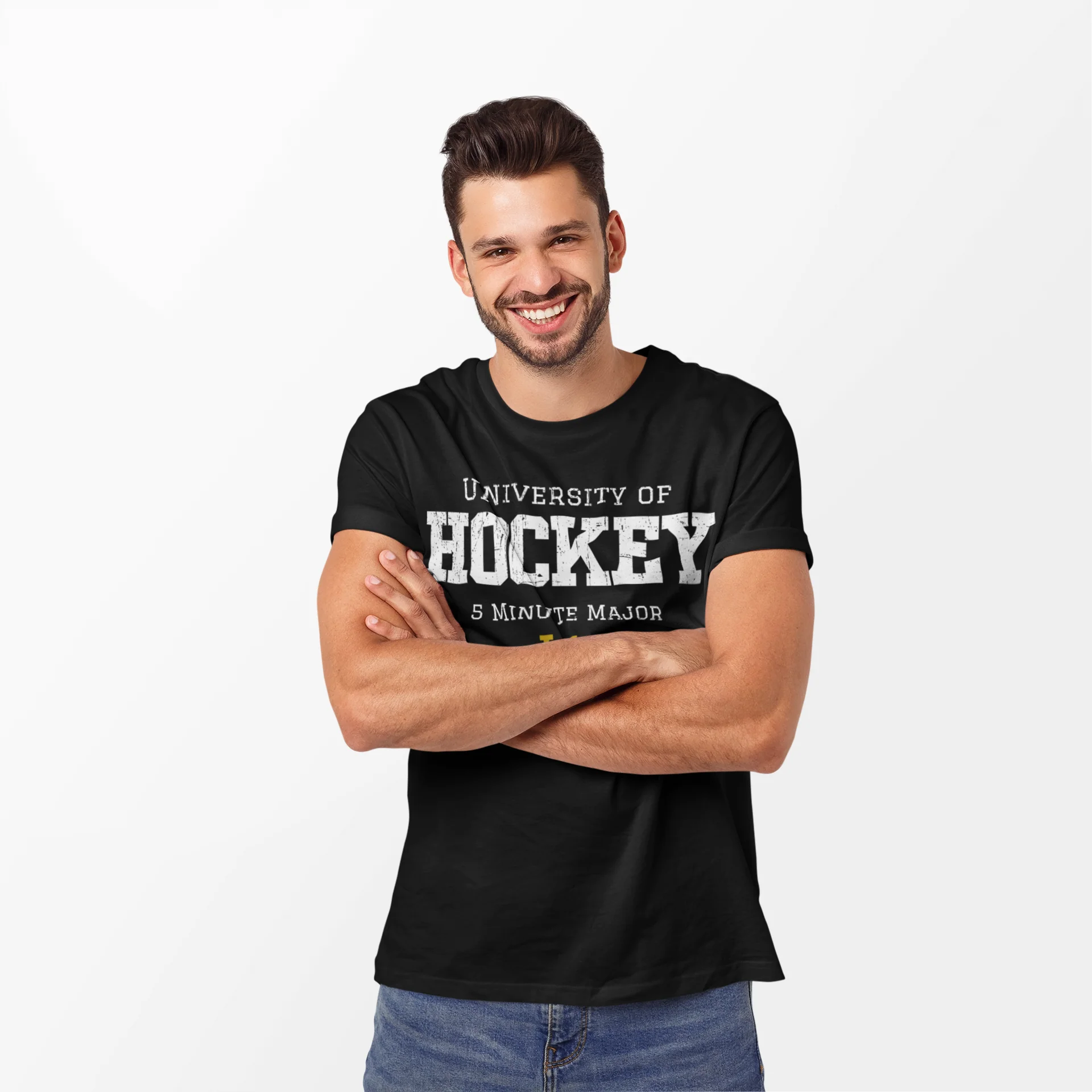 Funny Hockey T-Shirt - University Of Hockey 5 Minute Major Unisex Hockey Shirt - Image 5